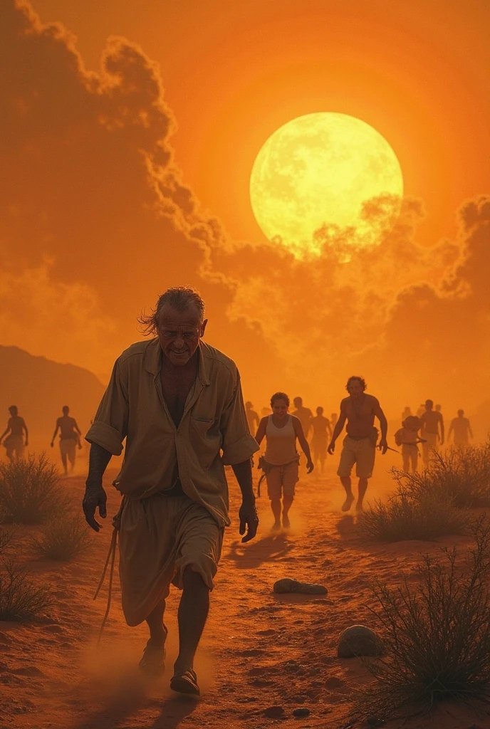 With the ongoing change of climate, what would be the condition of life on earth after 50years? Create a picture.