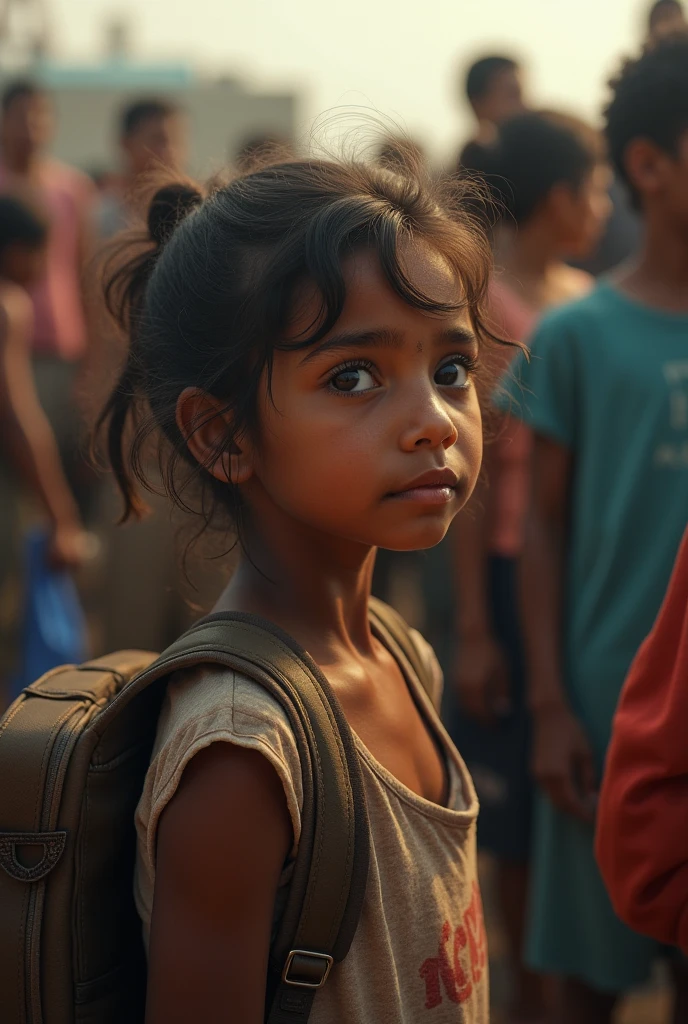 A poor indian teen girl