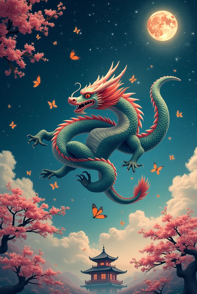Highest quality, masterpiece, (ground:1.5), Cute gradient Asian dragon, Iridescent bird with kind eyes, Floral, ground, landscape, plant, Isoscale, Beautiful concept art