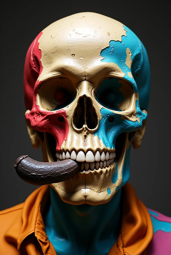 Skull with the red Yankees cap closed and put on backwards with a gourd mate in hand. With an adidas originals jacket and a scarf over his mouth, with dark glasses and black gloves. This tattooed