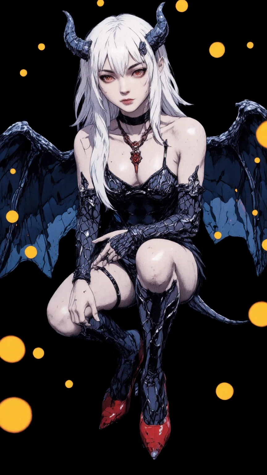 Sexy short haired white dragon girl 