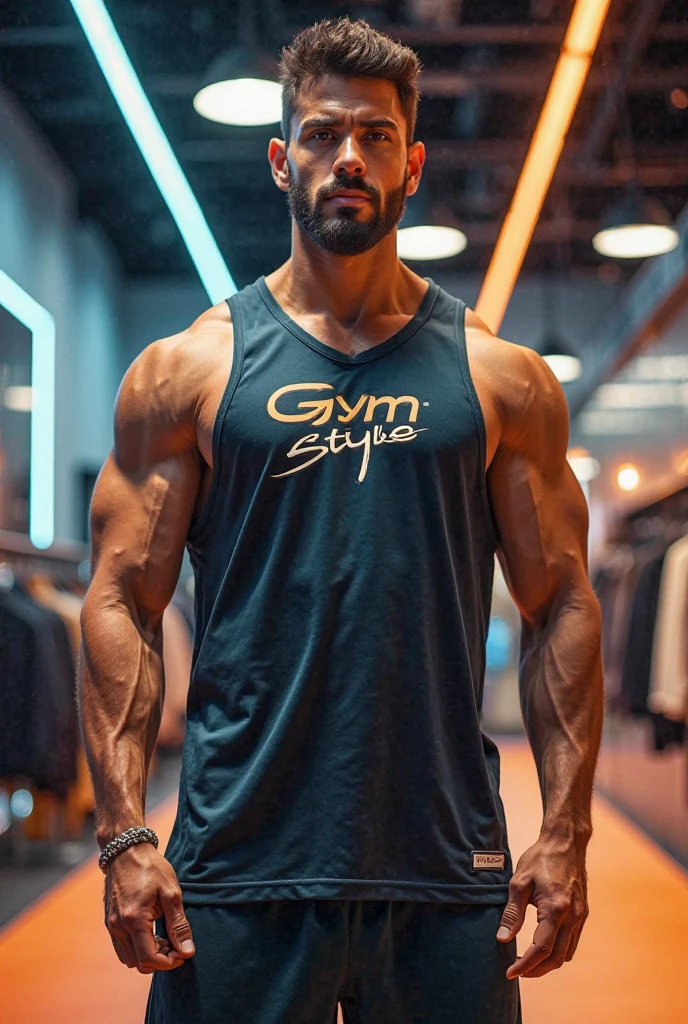 cinematic photo of handsome man, tyler hoechlin, muscular, bodybuilder, wearing tank top shirt, extreme low-cut dropped side holes,low-cut cleavage, standing, in a gym, sweaty, looking at camera, high quality, detailed  <lora:tyler_hoechlin-v2-sdxl:1>   <lora:StringerSDXL_v1:1>