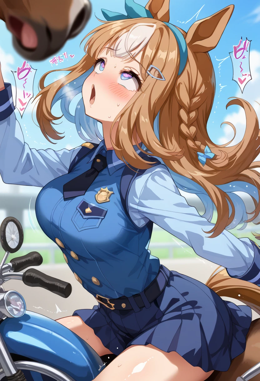 anime artwork, score_9, score_8_up, score_7_up, score_6_up, score_5_up, score_4_up, r,Camie Utsushimi, light brown hair, dark brown eyes,, breasts, , big breasts, , , cap, she is 24 years old, , ,?????, , , , style_3, , outdoors, raining, catsuit, wet, dark atmoshpere, , gaps in the clouds, white boots, pov, ???????, big penis, both hands on penis, ????? smile, blush, big testicles