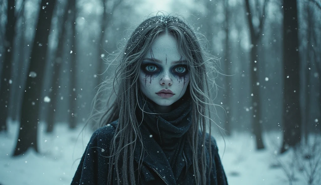 8k,Horror movie photos,Snow Woman, Vignette, Very detailed, High budget, Bokeh, CinemaScope, Sulky, amazing, nice, Film Grain, Creepy, Anxious, dark, Creepyな, Suspenseful, strict, Very detailed
情報