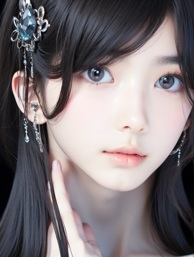((best quality)), ((princess cut hairstyle)), (a face), （friendliness），Don&#39;t wear headgear，The background is starry sky，Very cool，very cute