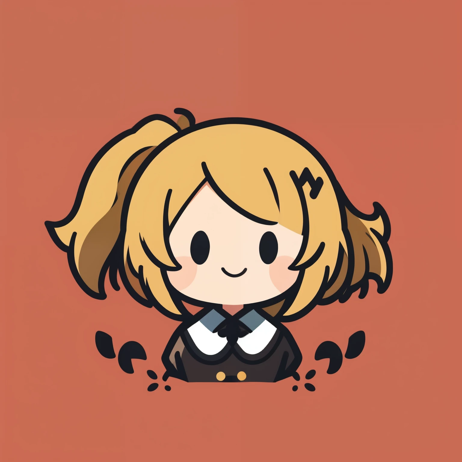flat avatar , 1 girl, Alone, smile, hair ornament, simple background,openthemouth,Surprised expression,upset