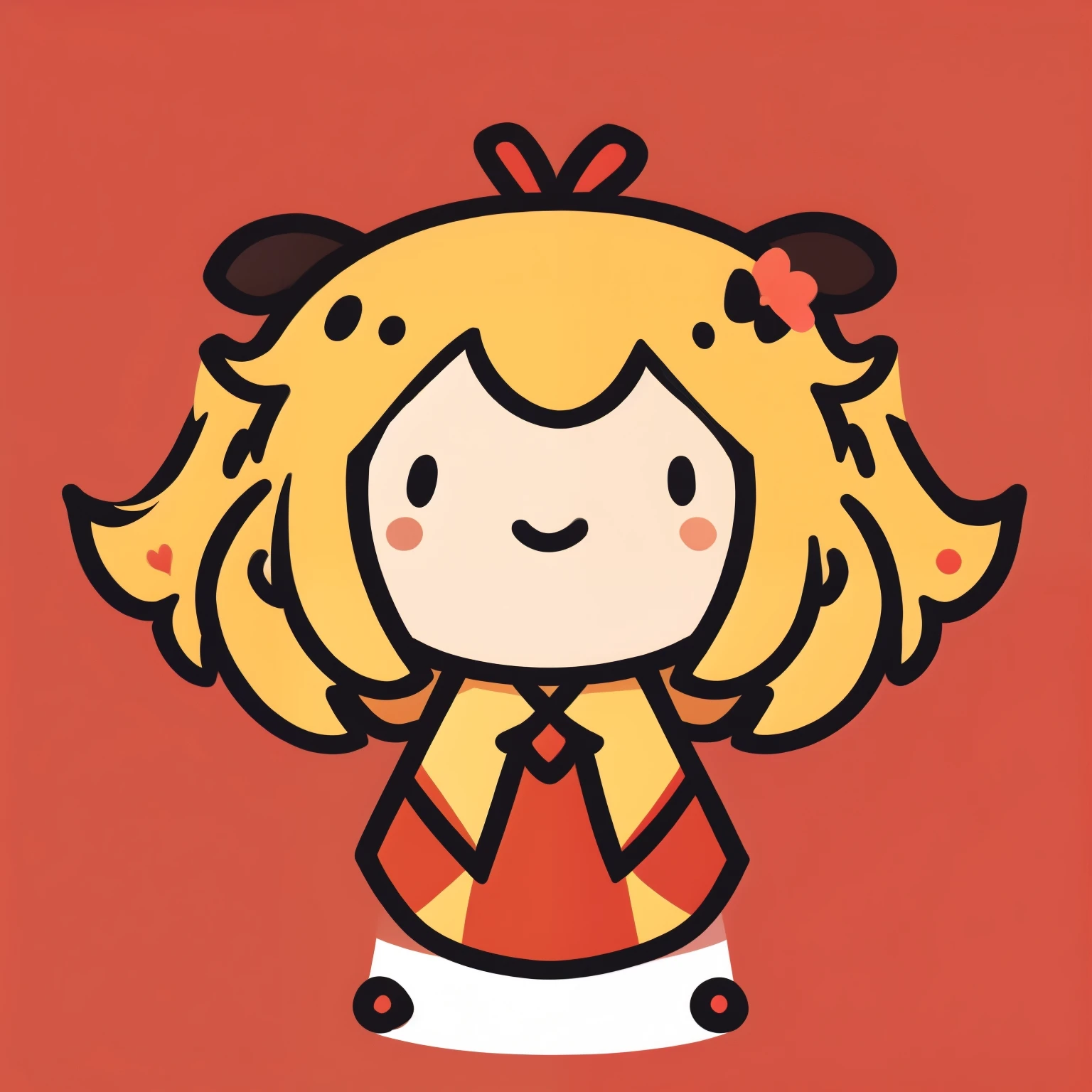 flat avatar , 1 girl, Alone, smile, hair ornament, simple background,openthemouth,Surprised expression,upset