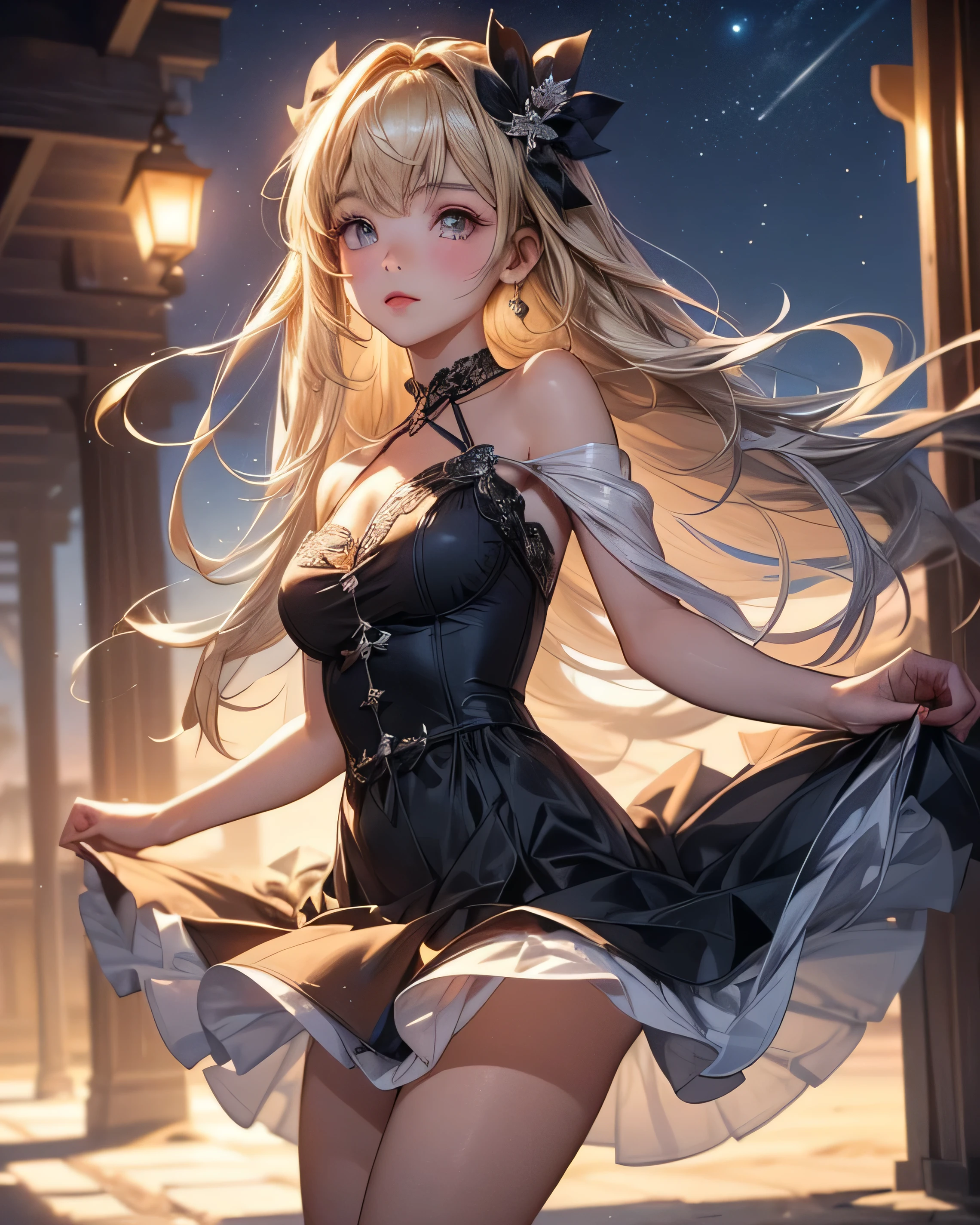 There is a woman in a corset posing for a photo, cushart krenz key art female, 3d render character art 8k, elegant cinematic pose, trends on cgstation, 8k octae render photo, anime girl in a black dress, render of a Cute 3d anime girl, loli in a dress, fantasy outfit, from Girls Frontline, beautiful eyes
