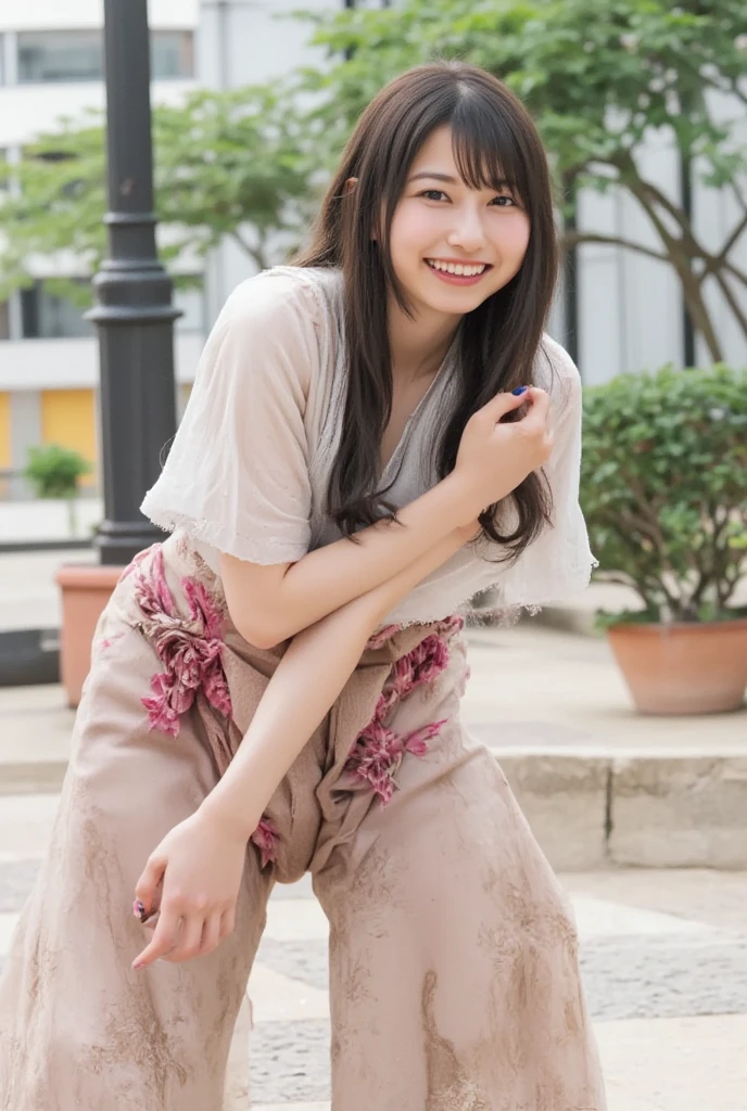 Portrait of a Japanese high school girl from the chest up。Her straight black hair is shoulder length、Bangs reach the eyebrows。Each and every hair is drawn in detail、Has a natural shine、It appears shiny where light hits it。
Facial detailsにこだわった描写。Her skin is healthy and、Even the pores and fine hairs are delicately expressed.。The cheeks have a natural pale pink color.、Fine freckles are visible。Her forehead has tiny wrinkles、I can see the facial wrinkles that appear when I smile。
The big brown eyes、The iris pattern is depicted in detail.、The pupil is clearly visible in the center。The light from the window is reflected in her eyes、The reflection of the light gives the eyes a little sparkle.。Thin blood vessels are visible in the whites of the eyes around the pupils.、It's becoming more realistic。Her eyelashes are long、Each piece is carefully drawn。Eyebrows in a natural shape、The flow of hair is clearly visible。The small unevenness of the skin between the eyebrows、Even the fine wrinkles around the eyes are depicted in detail.。
A small, high nose、I see a slight reflection of light on my nose、The shape of the nostrils is also drawn naturally.。鼻の周りのSkin Textureがリアルに表現されている。High cheekbones accentuate the contours of the face、The smooth curves of the cheeks are drawn.。
The mouth of a bright smile、I can see my pure white teeth。Lips are naturally pink、The texture and shine of the lips are realistically expressed.。There is a subtle shadow around the edge of the lips.、It has a three-dimensional effect。The surface of the teeth reflects subtle light.、The gums are a natural, healthy pink color.。
The smooth jaw and face line are beautifully shaped.、There is a slight shadow under the chin、The boundary with the neck is drawn naturally.。The fine muscle lines are visible on the neck.、Gives a healthy impression。
She is wearing a white blouse and a navy blue sailor uniform.、The uniform has a neatly tied red ribbon on the collar.。The texture and wrinkles of the clothing's fibers are also depicted in detail.。The background is a simple light color gradient.、It highlights her face and her clothes.。The natural light casts soft shadows on her face and clothing.、The light gives warmth to the skin。Facial details、Reflection in the eyes、Hair luster、Skin Texture、To the gloss of the lips、Everything is detailed down to the last detail.。