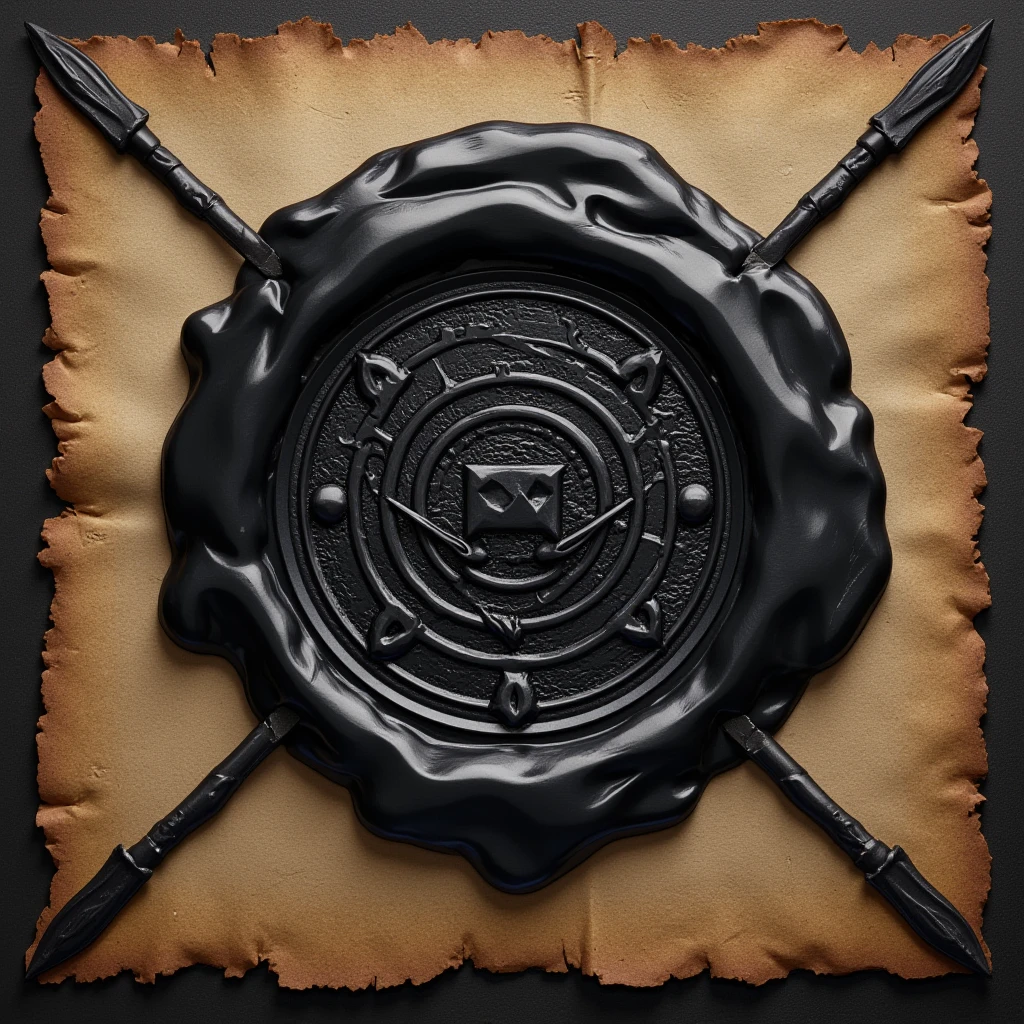Remake this image as a black wax stamp for a medieval letter envelope,  rich in detail , digital art