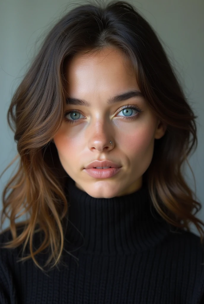 A very sexy girl, brunette hair, wearing a woollen beanie, open chest, seductive clothing, detailed face,beautiful detailed eyes,beautiful detailed lips,extremely detailed face and eyes,long eyelashes,cinematic lighting,photorealistic,high quality,8k,stunning,dramatic,chiaroscuro,warm color palette,dramatic portrait,