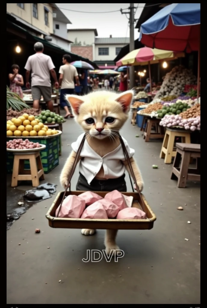The chubby cat and his kitten wander through aisles, eyes gleaming as they spot colorful toys, plush animals, and bouncy balls.