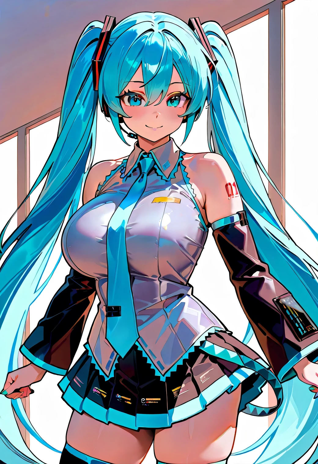 hatsune miku, blood, big tits