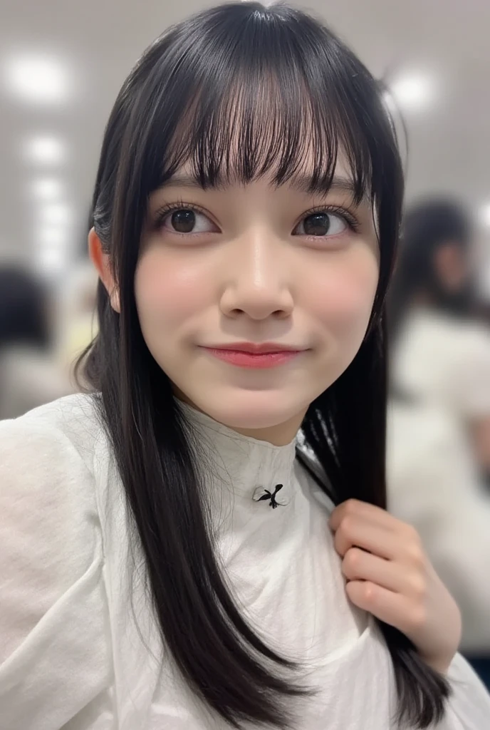 (alone), (Detailed RAW photos of the girl's whole body), (masterpiece:1.0), (Highest quality:1.4), (Ultra-high resolution:1.2), (Realistic:1.4), 8k resolution, Canon EOS R5, 50mm, Absurd, Super detailed, (18-year-old), Sharp focus, Cinema Lighting, Beautiful face in every detail, (compensate:1.2), (Urzan-6500-v1.1), shape, Detailed skin texture, Pale skin, Flat Chest, (A lean and healthy body:1.3), Thigh Gap, Detailed black hair,smile, (Play sports often)Realistic glowing skin, (Bedroom:1),Slim waist, 魅惑的なsmile, alone