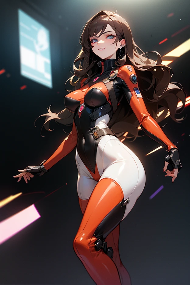 (masterpiece, Highest_quality, Super detailed, Spotless:1.3), amazing, figure, To welcome, One girl, Summoner, Matte brown hair with red-orange highlights, Surfer's wave, In the UK's biggest cities, In the blacksmith shop, Bomb Hair, Gray Hair, Ahoge, ojou-sama pose