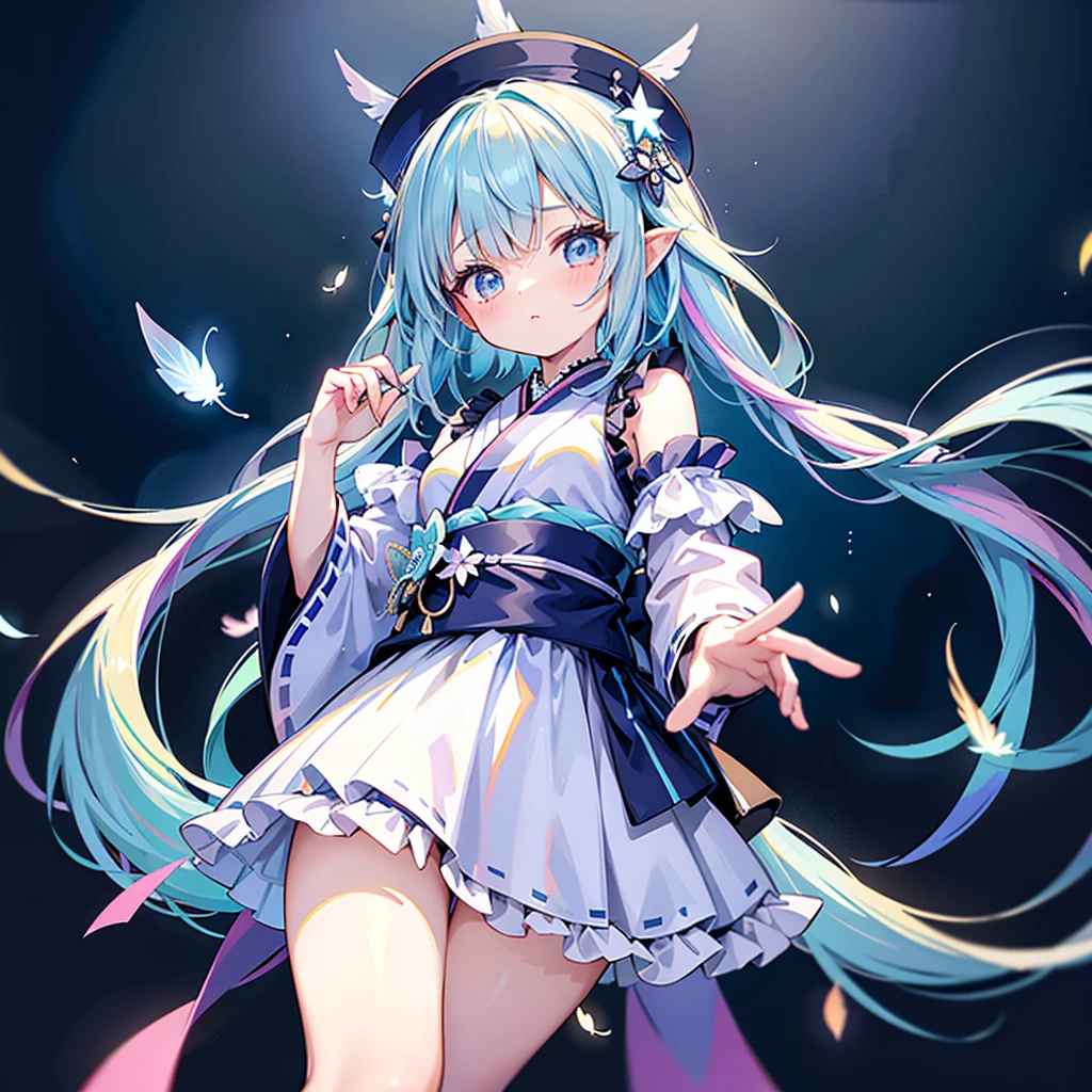 sweets, candy theme, bonbon, confectionery, confit, (((masterpiece))), (((best quality))), ((ultra-detailed)), (illustration), (1 girl), drawing of a woman with blue hair and ((bandages)), hair is in space buns, has a ((crown made of candy)), ((transparent candy)) details, randomwear, ((barbiecore,)) a digital painting inspired by Rei Kamoi, pixiv contest winner, half body, cowboy shot, boots with lace, big platform
