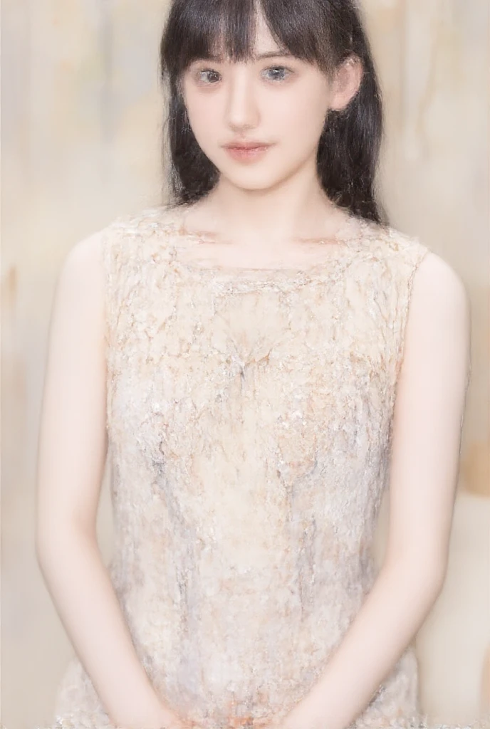 One girl, masterpiece, Highest quality, Ultra high definition RAW, High resolution, Ultra-realistic, 16K, Intricate details, whole body, Cinema Lighting, Portraiture, Bokeh, (Pale skin, Real Skin, Highly detailed skin texture, Abdominal muscles, Slack , The body is slim), Wearing a light beige leotard