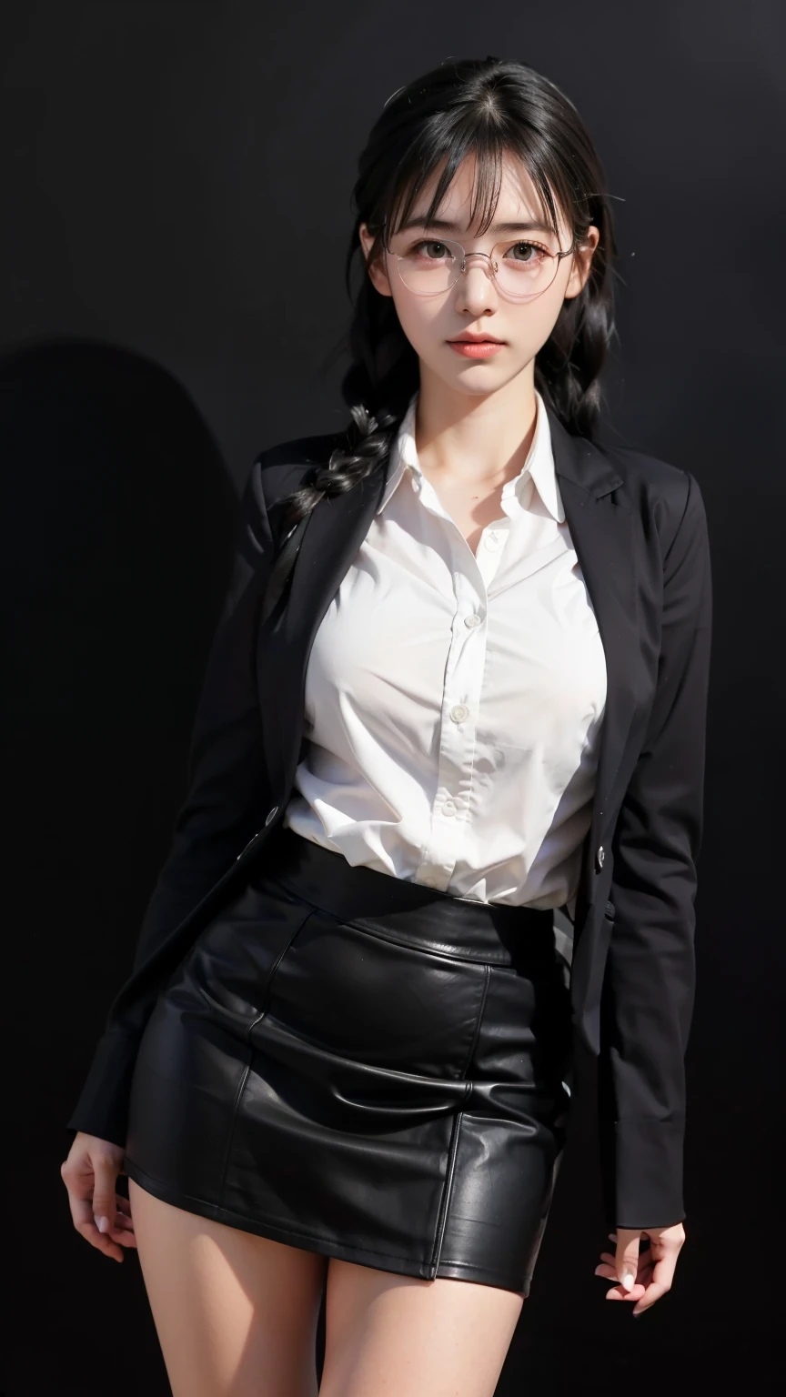 best quality, focused on what they do, Rembrandt's light and shadow techniques, , very high resolution, (Realistic Images:1.4), Raw images, ((studentหญิงล่อลวงครู)),
1 japanese girl, alone, pigtail, cute, (student, light in the eyes), I have a beautiful face and attention to detail. , (Blazer, Women's Shirt , tied, check Peel skirt, glasses),(pheromones leaking in large quantitieds), Anime Girl , sexy doll, curves, concave, beautiful shapes, Show off their bodies , leaning back , view from below, sexy pose, simple dark background.
( long hair), (detail slides)