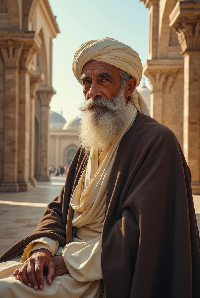 Old hafiz alim man,Looking on madina