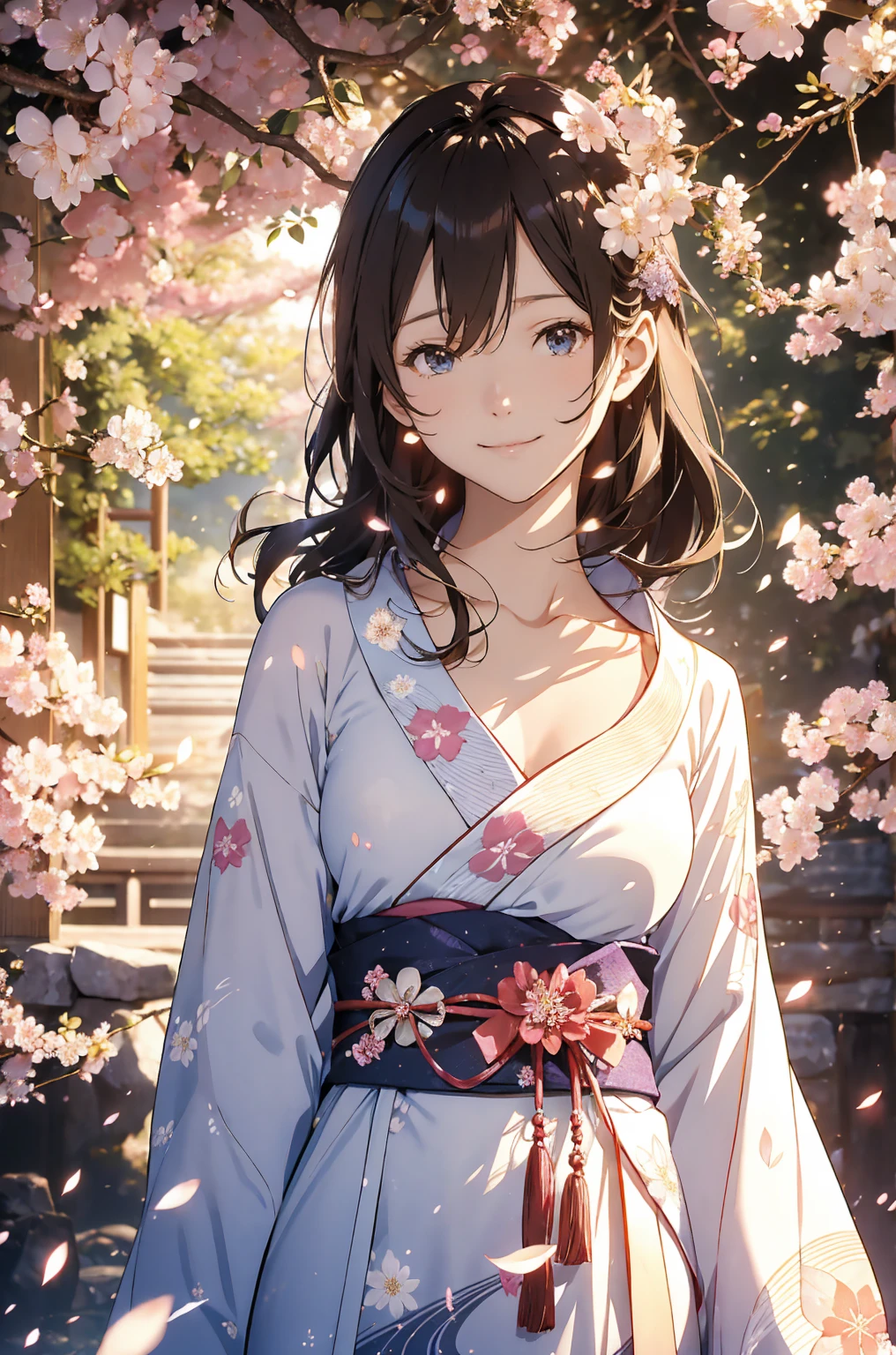 (masterpiece, Highest quality:1.4), Beautiful Face, 8k, 85mm, Absurd, (Floral Yukata:1.4), Face close-up, violet, Gardenia, Delicate girl, alone, night, View your viewers, Upper Body, Film Grain, chromatic aberration, Sharp focus, Face Light, Professional Lighting, Sophisticated, (smile:0.4), (Simple Background, Bokeh Background:1.2), detailed aspects,(((Show me your nipples:0.57))),((Very young and small:1.2),(Pink hair with flowers:1),((Show me the vagina:1.5)),(Semen flowing from the vagina),,(Flowing Tears),(squint),(Mini skirt kimono)