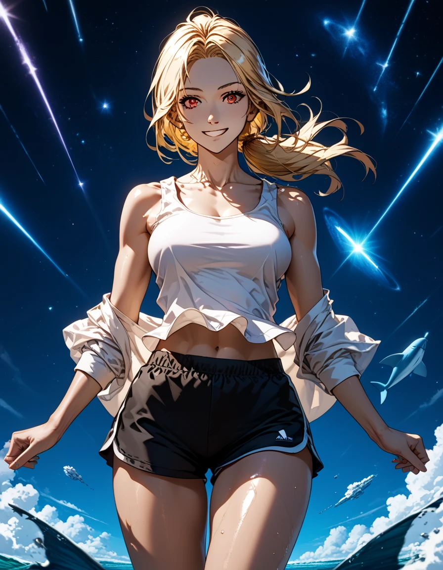 Best image quality, cliff, Adventurer, ""White underwear"", stand, Spread your legs, Rainfall, Blonde, ""woman"",