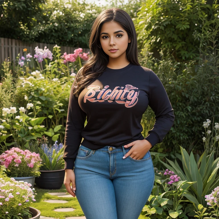 ((Best quality, 8k, Masterpiece :1.3)), Whole body, Sharp focus :1.2, A pretty Arabian woman with perfect figure :1.4, big breast, makeup look, ((Dark brown big curvy hair, :1.4)), half tshirt dress :1.1, (day city traffic road:1.1), Highly detailed face and skin texture, Detailed eyes, half tshirt dress