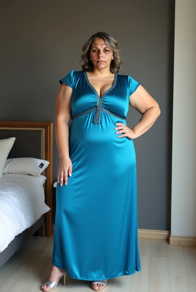 araffe woman taking a selfie in a blue dress in a bathroom, wearing blue dress, long blue dress, blue dress, wearing a blue dress, a blue dress, full covered dress, sky - blue dress, wearing a plastic blue dress, in blue dress, posing!!, belly free teal dress, dressed in blue, laced dress, flattering photo, Big tits, huge , no clothes, sexy, cute, wide hips, thick thighs, pear-shaped body, minimal clothes, thick ass, bbw, chubby stomach, thick nipples, nipple piercings, large areola, hard nipples, piercing through shirt, nipples hard through shirt, thick hips, minimal clothes, work out girl, low cut v neck shirt with cleavage, fat chubby stomach, bikini, fat round stomach, from side