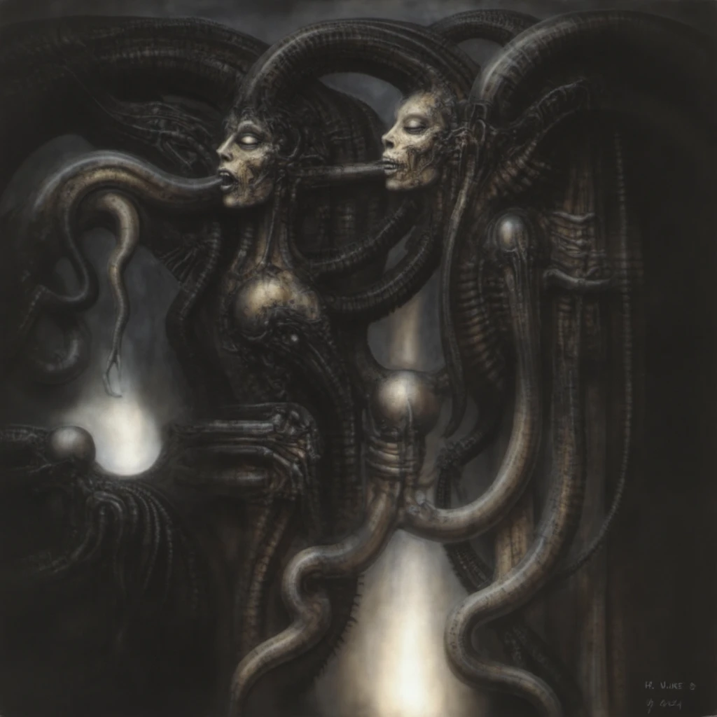 High Resolution, High Quality , Masterpiece .Hyper-realistic ink drawing with surreal colors, elements of absurdity in the style of Gerald Brom featuring post mortems aflame as a reference to tim Burton,bloodletting, broken hearts, pillls, and hemoglobin bubbles ascending into a firie sky, chiaroscuro lighting enhancing symbols of departed love, a Ufo adorned with angels emitting an air of melancholy, atmospheric mood. Macabre horror,scary stories slight details, surrealism, expressionism