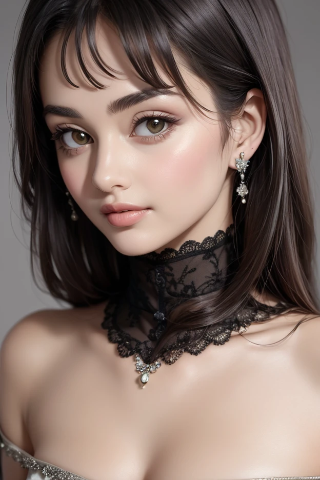 ((best quality)), ((ultra res)), ((photorealistic:1.4)), (intricate details), 17 years old, black hair, perfect face, make up :1.5, light on face, face detail.