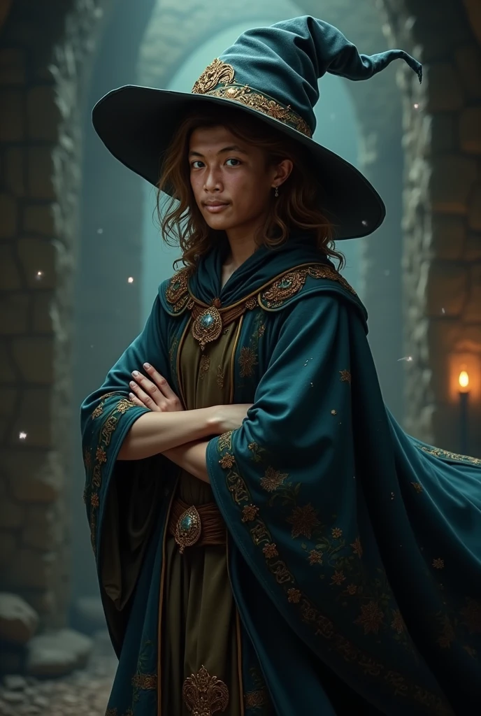 Draw a picture of the person in the picture. Ask for a straight face, smile, put on a magic student costume.