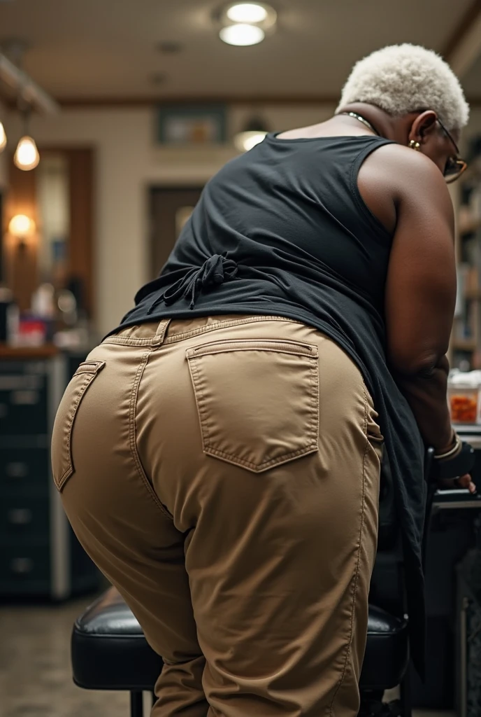 (((Huge sexy booty granny))). Big butt cheeks. In khakis. Candid booty