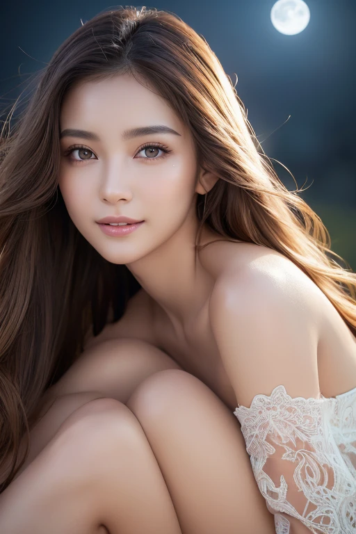 (8k, RAW photograph, highest quality, masterpiece:1.3),(Genuine,photograph:1.37),(Looking at the audience:1.331),Pause,Beachfront,Morning view,sunrise,sunny,One girl,とてもbeautiful顔,small,Hair weight,Fluffy hair,Random representation,Smile with the corners of your mouth,Big eyes,highest quality Hair,((highest quality)), ((masterpiece)), (detailed), whole body、wallpaper、Attention to detail、Perfect balance、Tight waist、Light brown hair、beautiful, Beautiful Skin、beautiful white skin、Russian Beauty、(masterpiece:1.3), 一眼レフphotograph、Best image quality: 1.4, (Rough long hairstyle:1.2)、Soft bust、Cleavage:1.4、Loose, lightweight knitwear