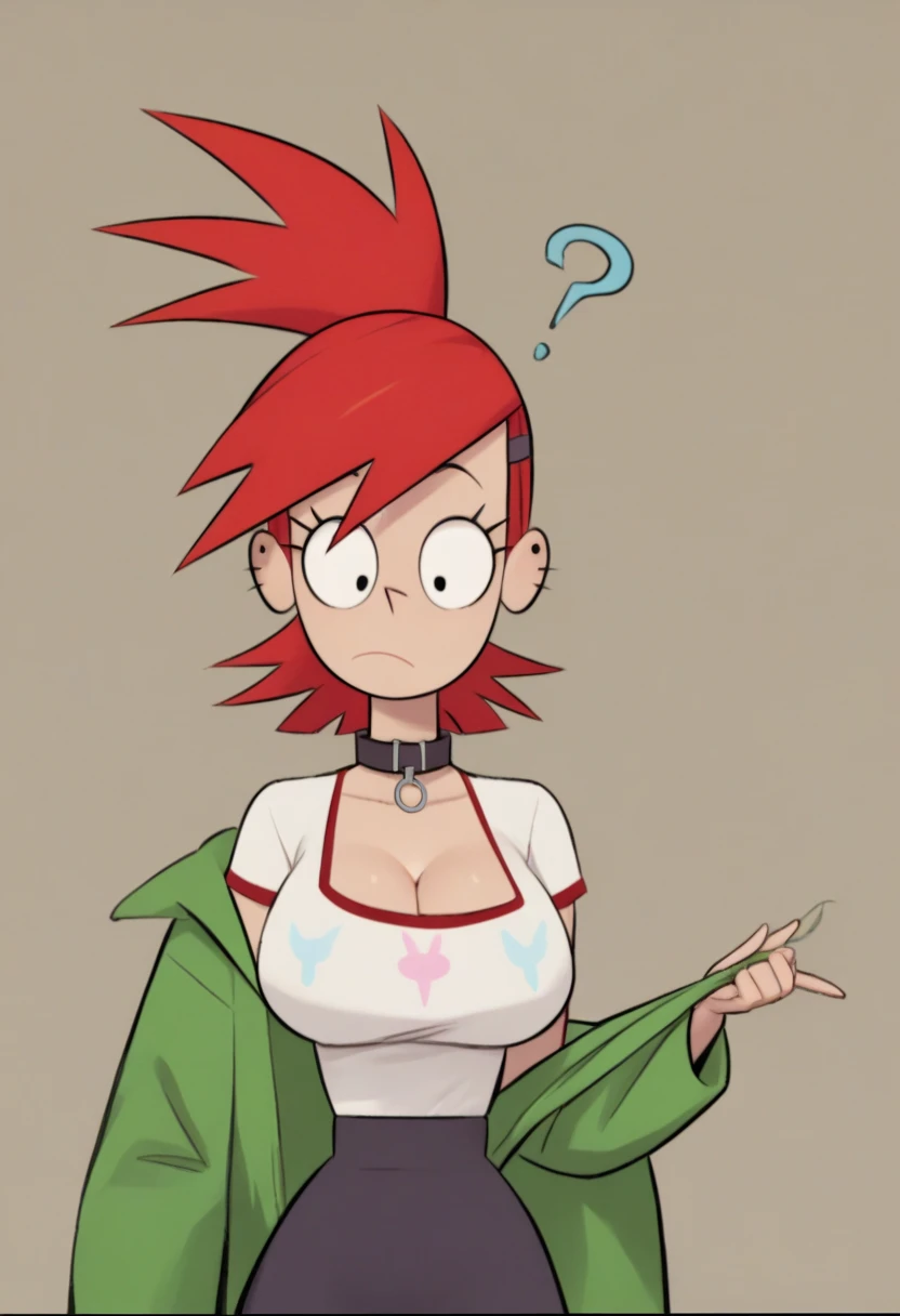 score_9, score_8_up, score_7_up, <lora:bsnita-000006:0.9>bsnita, dark-skinned female, , 1 girl , solo , red hair ,necklace, green dress ,bear ears ,,simple background, white pupils, shaded face,bear girl, brown pants, <lora:Kittew-4RCH0N:1> , 4RCH0N