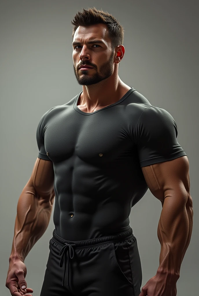 More muscles, change background, realistic, handsome boy