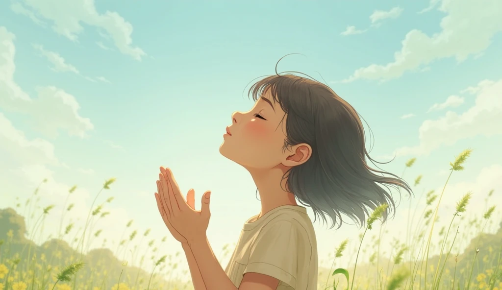 white background,cute  siting on grass,she look at the little bird,rais her hands to the little bird,little bird flying,best quality,smart frock wearing the girl