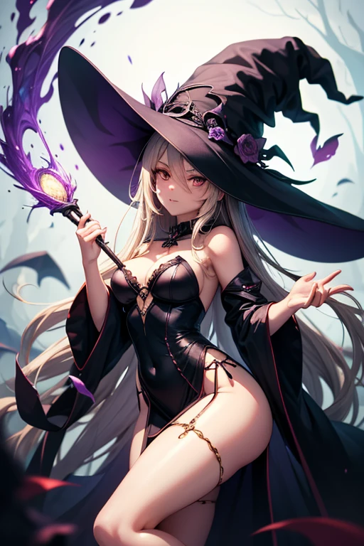 ((Highest quality)), ((masterpiece)), (detailed), sexy,A witch is at the river in the forest,Wearing a pareo over a bikini,night,Glowing mushrooms and fireflies are beautiful,Jewelry and earrings are stylish