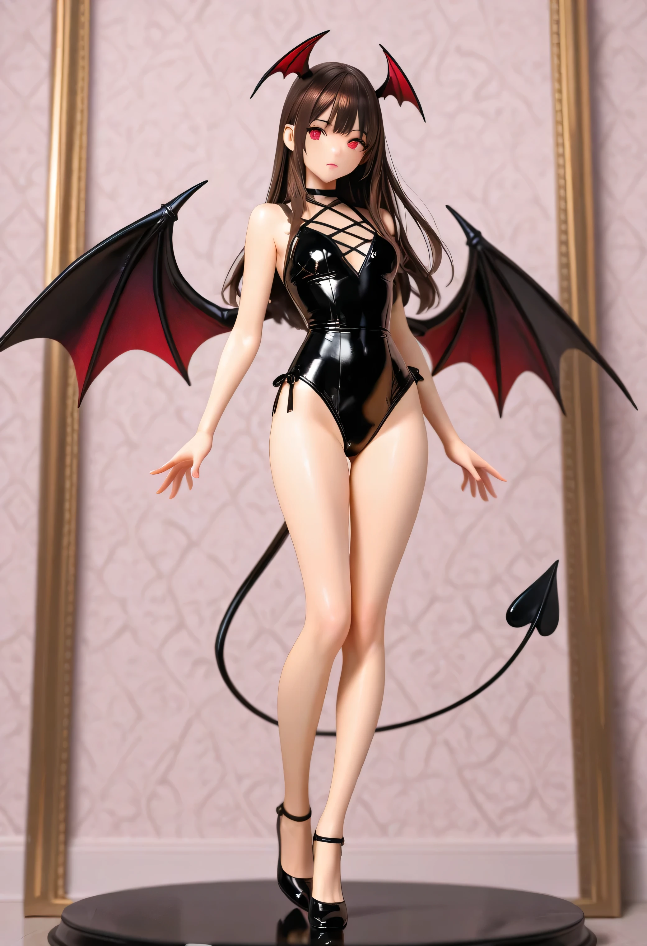 High resolution、High level image quality、8K、real live action、Raw photo、highest quality、masterpiece、16 year old succubus girl、unparalleled beauty、devil's black horns on head、young face、(((beautiful girl)))、Pole Dancer、long pointed ears、wear bat wings、demon tail、Grow fangs、moon