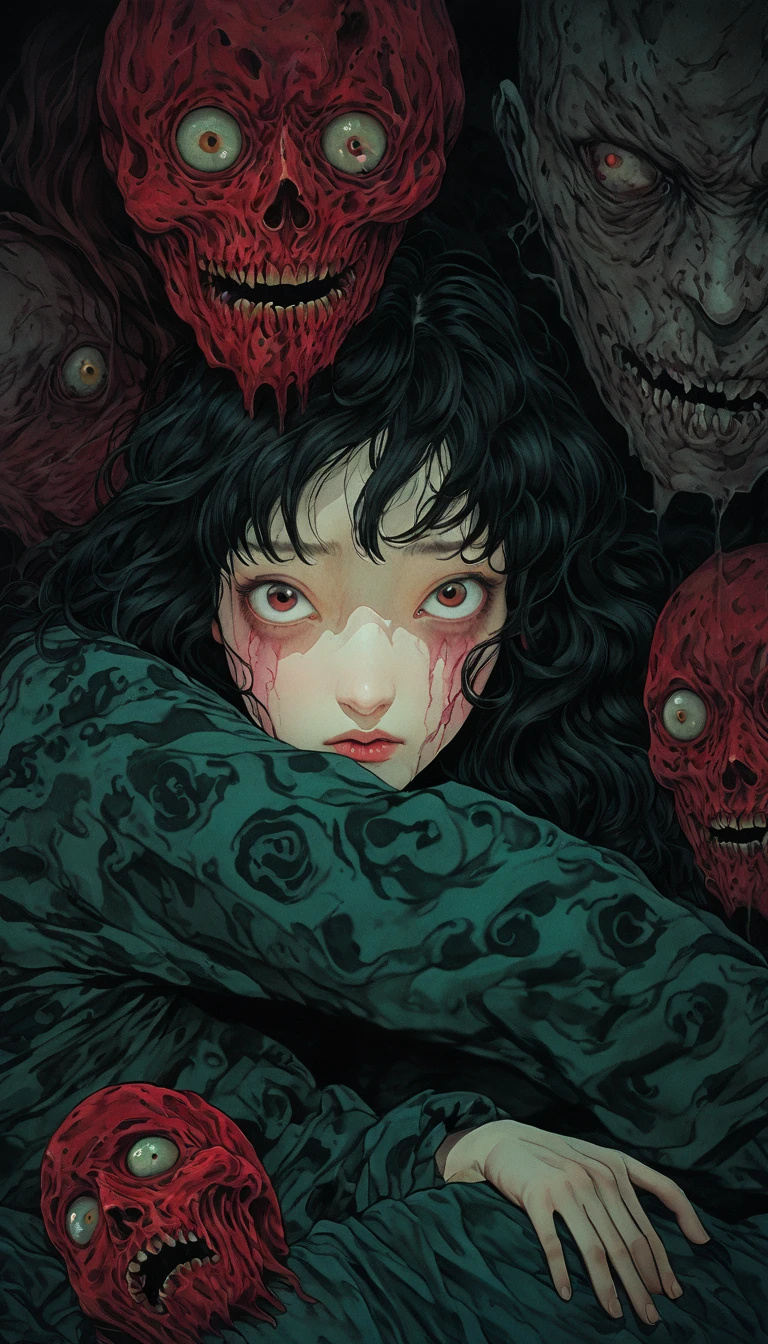 horror creature, tongues in hand