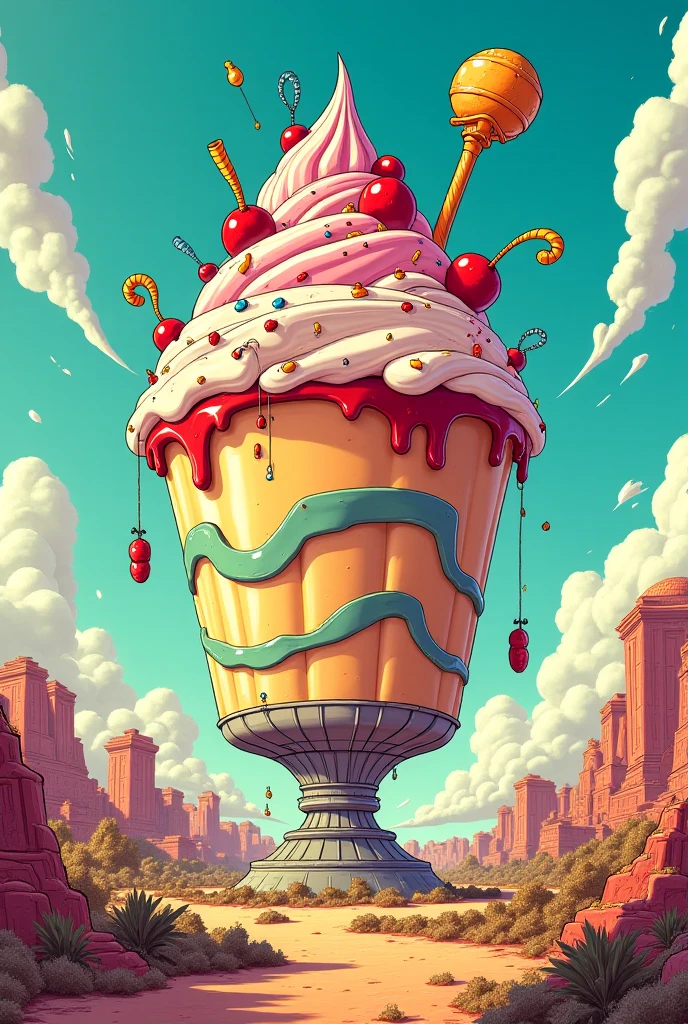 Anthropomorphic ice cream,Adventures,Manhwa Style,Storyboard,Masterpiece, ultraclear, extreme hight detail