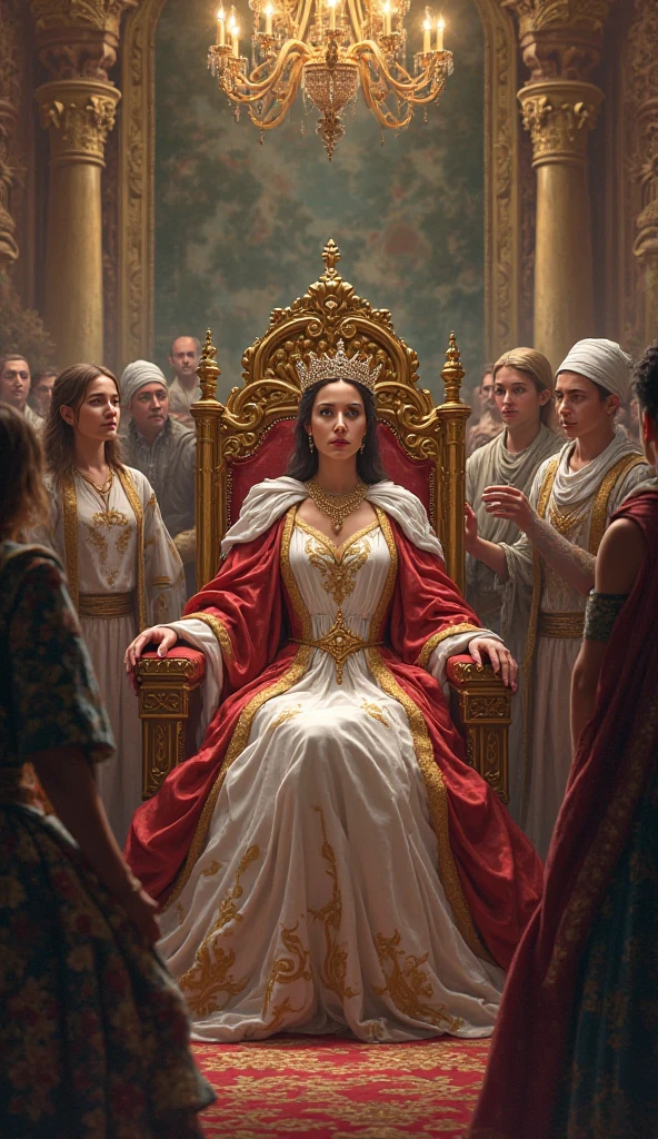 gumawa ng anim na karakter.
isang hari at reyna na nakaupo sa crown seat. Sa likod nito ay isang prinsepe kasama ang kaniyang kasintahan. At isang prinsepe at isang kawal