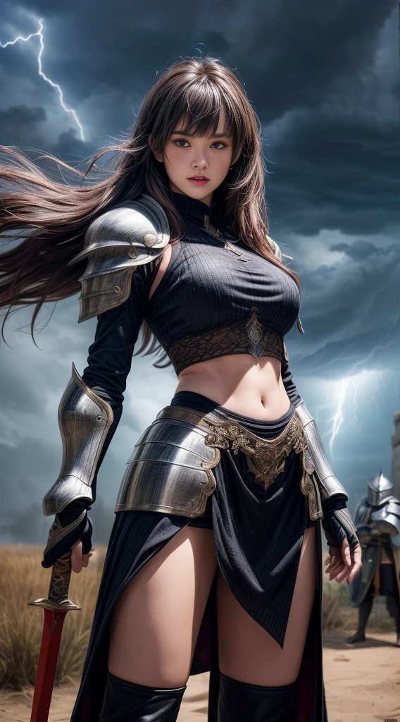 offcial art,统一 8k 壁纸,ultra - detailed,Beauty and aesthetics,high high quality,Valkyrie,tmasterpiece,Best quality at best,(zentangle,datura,Tangles,entangled:0.6),Greek temple,Large breasts,Heavy armor,complex patterns,Fighting posture,dramatics,Photorealistic, Super detail, Masterpiece, Best quality, A high resolution, 8K,full body shot shot