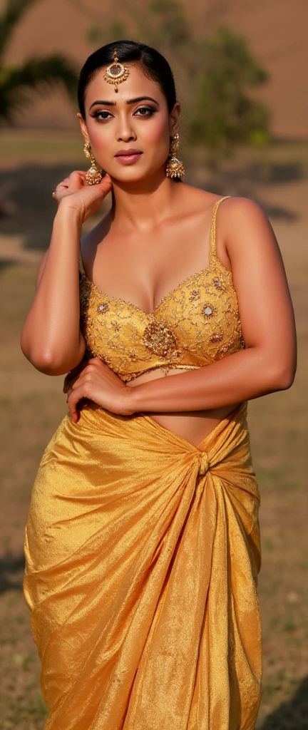 Indian woman masterpiece, best quality, ultra-detailed, (warm hue, warm tone: 1.2), wearing Bustier , 20 years old, Indian instagram photo, wearing Bustier closeup face photo of 23 y.o Chloe in kebaya, Red Lipstick, sensual Lipstick, Sensational Make Up, huge cleavage, huge breasts pale skin, (smile:0.4), hard shadows, White G-STRING, bright lighting