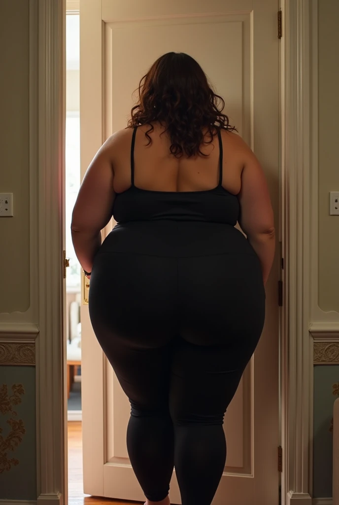 beautiful, (Obesity Physique:1.2) Curvy Hips Round belly ((fat rolls)) big ass thick thighs showing belly asian mom in black shirt hugged by many ugly old men, fat ass fingering multiple ugly old men, groping , wet ,nude fat ass, in a male jail cell, full body shot, back, gangban, erotic, nsfw