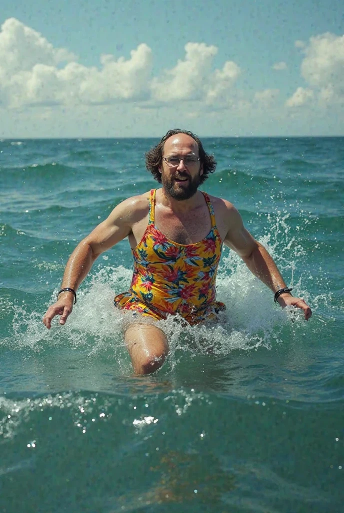 Fanart animation fat man in a bathtub with shallow water, left leg raised with foot out of the water, knee raised, wearing open blue dress shirt with white tank top underneath, wet, hands close to face, cigarette in mouth, smiling, eyes closed, white jockstrap, white underwear, thin and wet, underwear ((wet)), leg and thigh large and hairy,  sexy, open leg, fat legs, fat knee, fat legs, fat ankle, wide, ball appearing sideways, rolls marked, wet, marking, BARA ART, FANART, STUDIO GHIBLI, FAT MAN