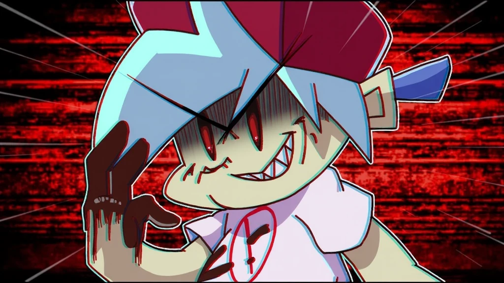 drawing of a man with a sword and demon face, 2d gorillaz, art 2D, art 2D, scribbled, Unknown art style, Intricate Yandere, horrible background, yandere gapmoe, [ conceptual art ]!!, Anime 2D, ( ( color pen ) ), yandere, yandere gapmoe grimdark