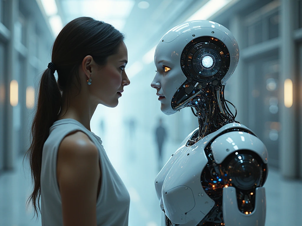 Robot , woman, white , beautiful, i robot