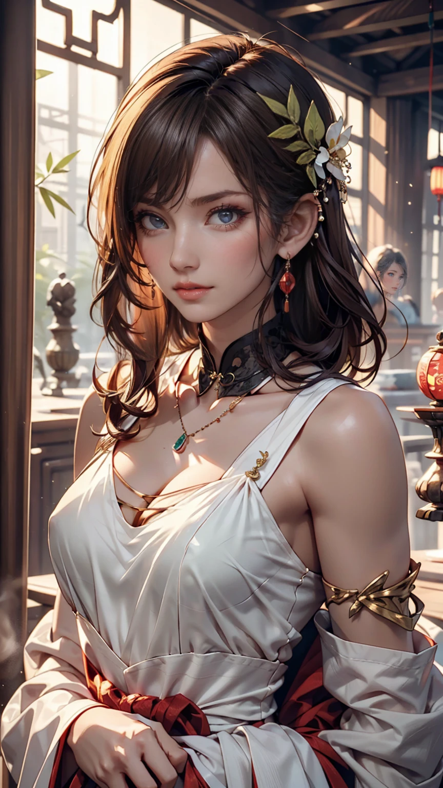 ((最high quality, 8K, masterpiece: 1.3, Ultra HD, high quality, 最high quality, High resolution, realism)) 、Egyptian Pharaoh、Cleopatra、Black Hair、Cleopatraカット、Ancient Egyptian Dynasty Decoration、Inside an ancient Egyptian palace、orgasm