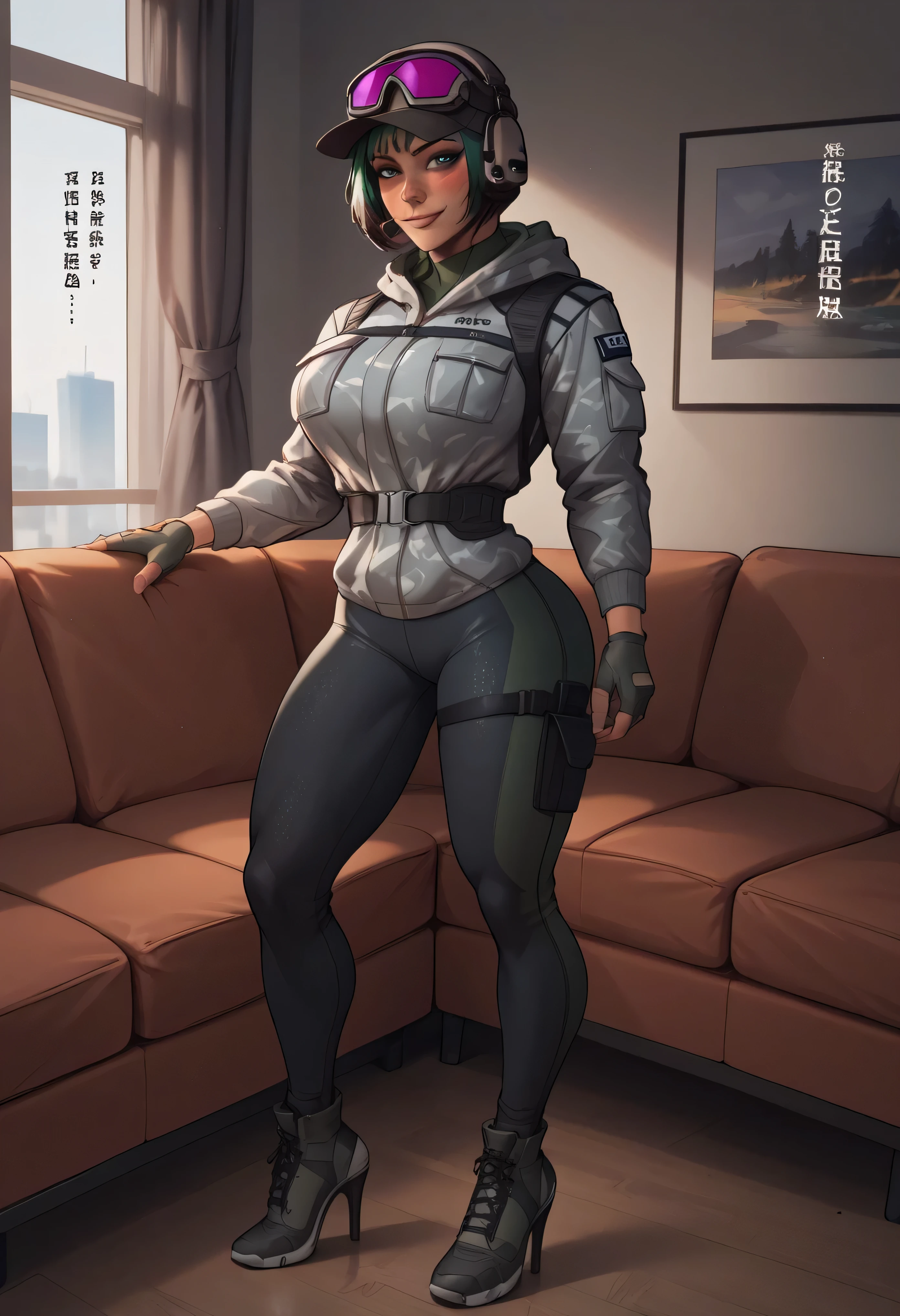 one girl,,Rawani0895,blue tracksuit, tight skin ,rabbit print,gloves, high-heeled shoes, full body , Standing, short haircut ,
result_9, result_8_higher, result_7_higher, source_anime,
the cover of , japanese text , \(Rainbow Six Siege\), elite \(Rainbow Six Siege\)
Sitting,sofa, result_9, result_8_higher, result_7_higher, result_6_higher, result_9, result_8_higher, result_7_higher, result_6_higher source_anime, blush, one girl, Seducing a smile , Perfect body , naturally big breasts