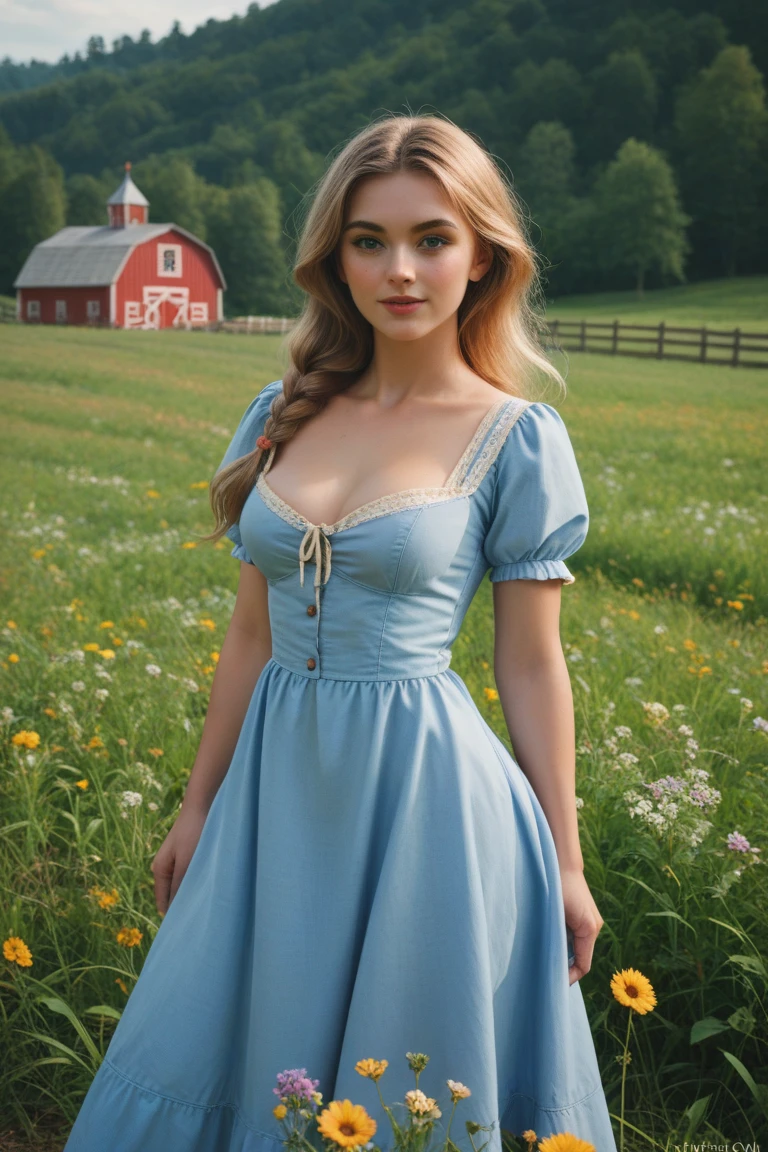 masterpiece, Female character line drawing, Florence Pugh&#39;s shocked look, Detailed country garden background, Art Deco design,, Double exposure style, 陰No Shadow, For coloring books, blank, No Shadow,