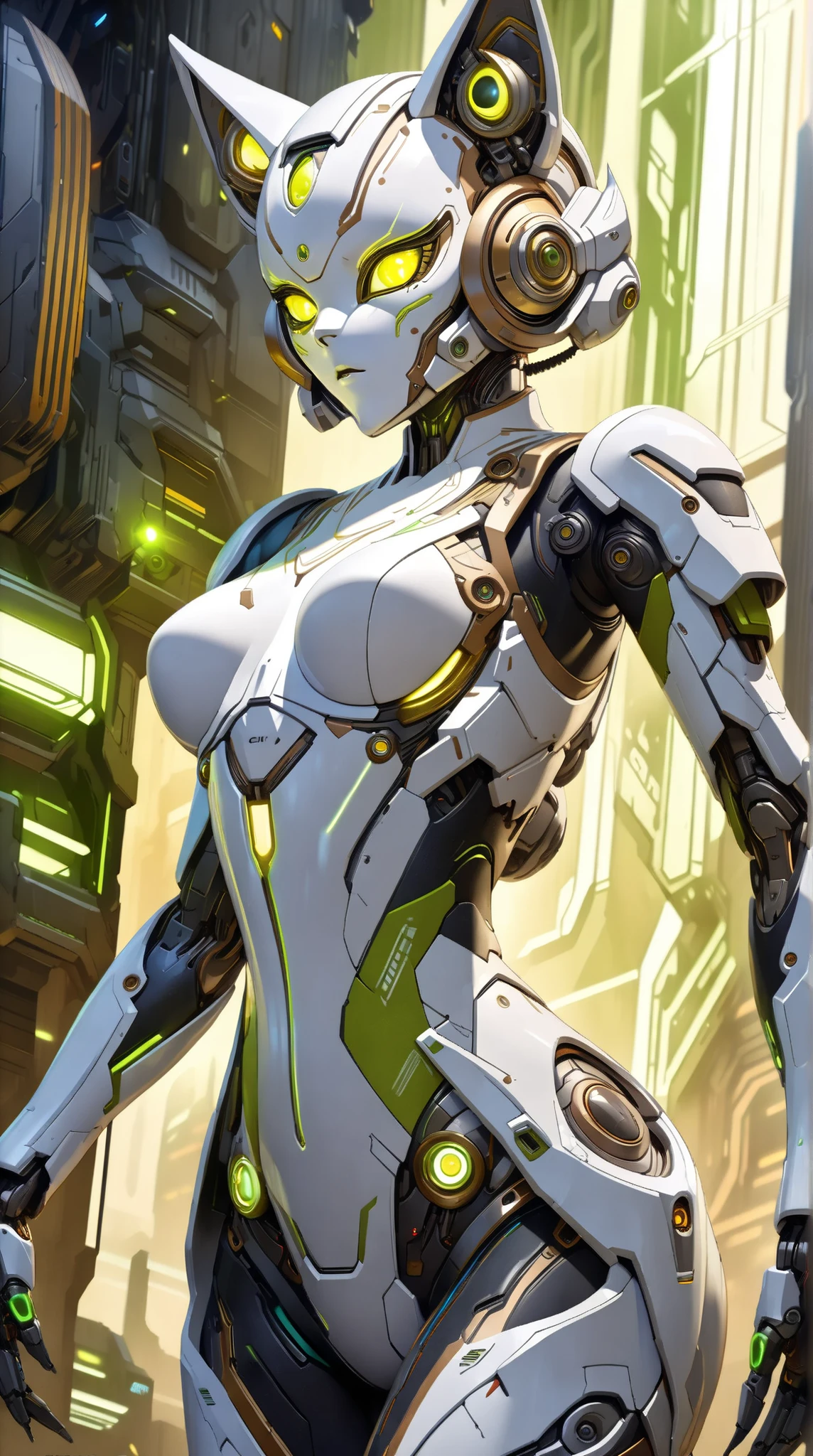 ((Highest quality)),(Ultra-high resolution),(Super detailed),(Detailed Description),((The best CG)),(masterpiece),Highly detailed art,(Art with precise detail:1.5), (Female Cyborg:1.5),(Beautiful and well-proportioned face:1.3),(Fitted Suit:1.6),(Exposed mechanism:1.4),(Fluorescence line:1.5),(Luminescent core:1.6),Actuator:1.4,cylinder:1.3,manipulator:1.3,(Hall々And:1.4),(Impact:1.3),(launcher:1.4),(Sub Arm:1.4),(Surrounding drones:1.5),Combat knife:1.3,spike:1.4,Crawler:1.5